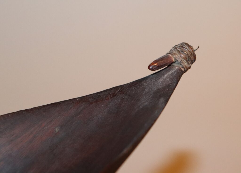 19th century Aboriginal wommera, 19th century Australian Aboriginal spear thrower wommera, antique aboriginal weapon, Aboriginal tribal art antiques and weapons gallery
