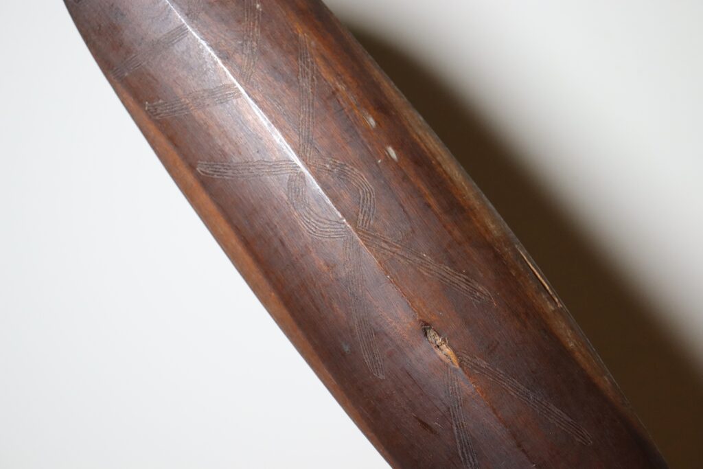 19th century Aboriginal wommera, 19th century Australian Aboriginal spear thrower wommera, antique aboriginal weapon, Aboriginal tribal art antiques and weapons gallery